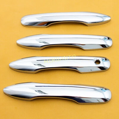 4x Glossy Chrome Car Door Handle Strip Cover Trim For Toyota Camry Corolla Cross - Imagem 1 de 4