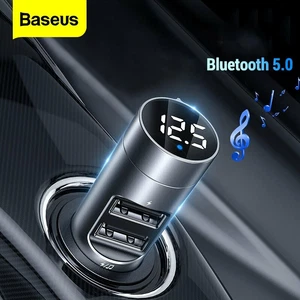 Baseus Wireless FM Transmitter Bluetooth 5.0 Audio MP3 Player USB Car Charger