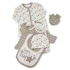 Baby Clothing Gift Set Cotton Grey Star 5 Piece Babygrow Bodysuit Layette NB-6M