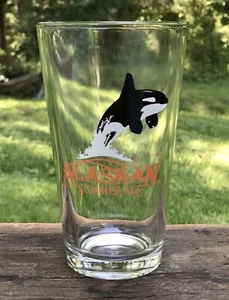 ALASKAN Brewing Company SUMMER ALE bicchiere da pinta birra Killer Whale ritirato e RARO - Foto 1 di 1