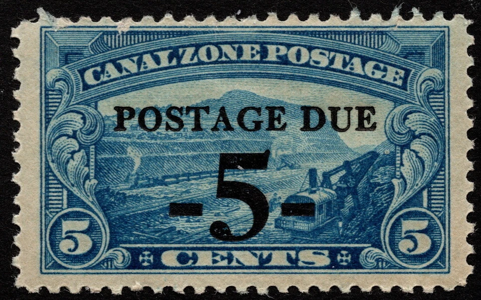 Canal Zone Stamp Scott #J23 Mint NH 5 Cent on 5 Cent Blue Surcharged Postage Due - Image 1 of 1