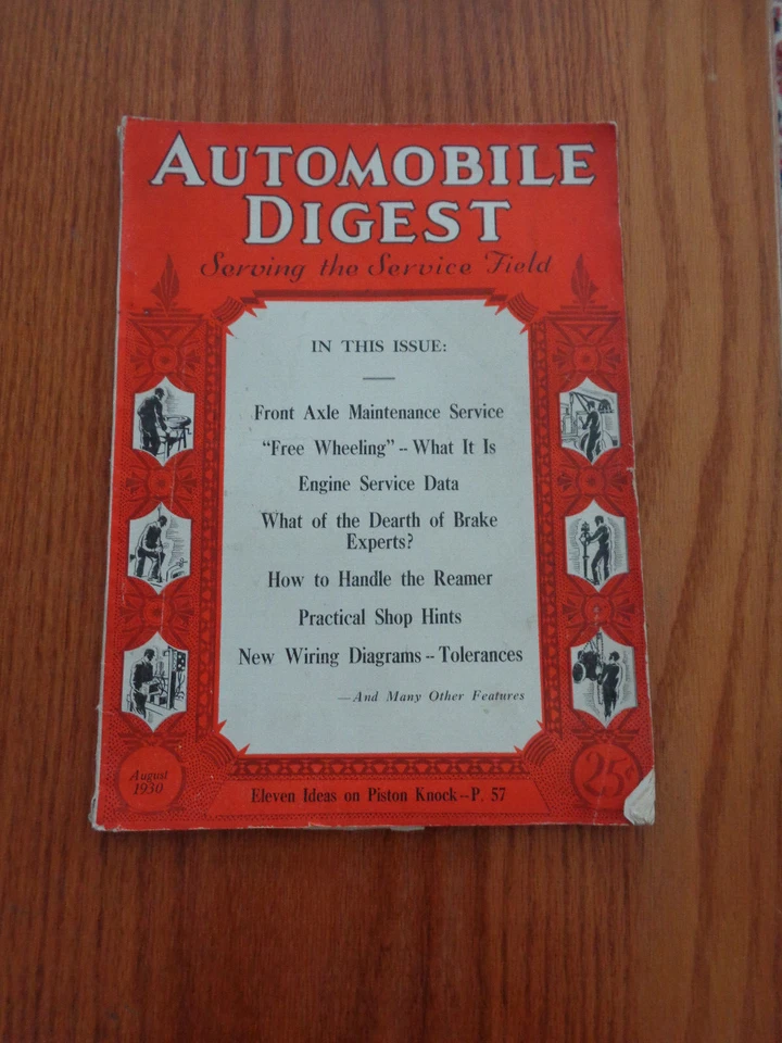 Automobile Digest magazine August 1930: Front Axle Maintenance Services  SC - Image 1 of 1
