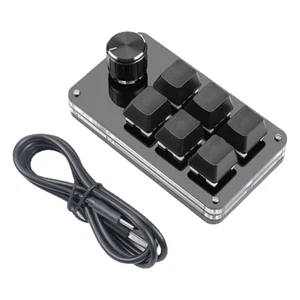 One Handed Programmable Mechanical Keyboard with Knob Multifunction 6 Key Mini - Picture 1 of 5