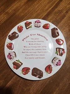 Century Raised Design Dessert Plate For Sharing 11" Chocolate Strawberry Cake - Picture 1 of 3