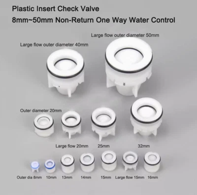 Plastic Insert Check Valve 8mm~50mm Check One Way Water Control - Image 1 of 3