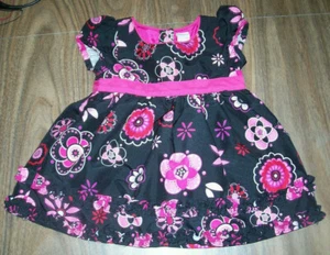 Vestido Oshkosh Niñas Talla 6 Meses Negro con Volantes Rosa - Imagen 1 de 4
