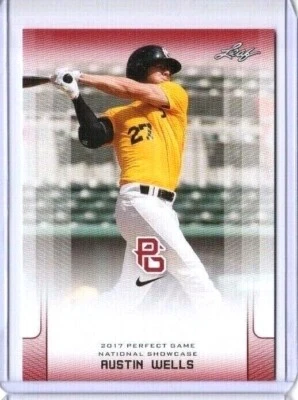 AUSTIN WELLS 2017 LEAF PERFECT GAME "RED" PARALLEL ROOKIE CARD! LTD 20! YANKEES! - Image 1 of 3
