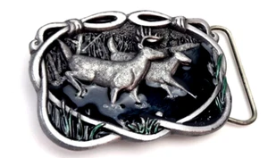 Buckles Of America Masterpiece Collection Stagg Deer Woods Stream BA-200 - Picture 1 of 6
