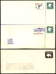1983 #U605-U608 5x Stamped LARGE SMALL WINDOW Envelopes Postal Stationery Entire - Picture 1 of 3