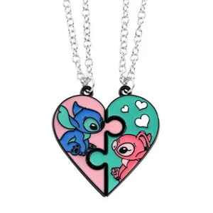 Women Jewelry Necklaces Couple Heart Metal Multicolor Valentine Pendant Romantic - Picture 1 of 38