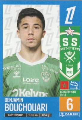 N° 447 - IMAGE VIGNETTE PANINI FOOT 2024 2025 - BENJAMIN BOUCHOUARI - ST ETIENNE - Photo 1/2