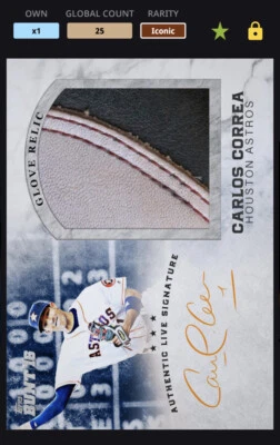 2016 Topps Bunt Live Signature Carlos Correa Glove Relic  25cc Digital - Image 1 of 2