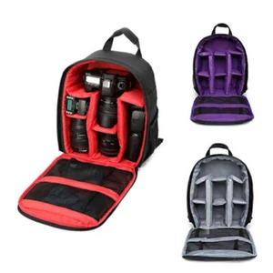 UK Waterproof Camera Backpack Bag Rucksack Lens Case For DSLR Canon EOS Nikon - Picture 1 of 11