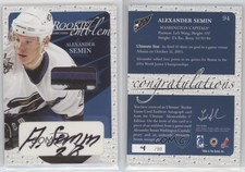 2003 ITG Ultimate Memorabilia 4th Edition /10 Alexander Semin #94 Rookie Auto RC