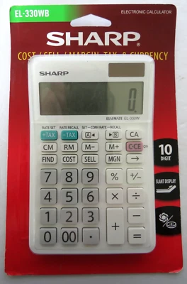 Sharp® EL-330WB Desktop Electronic Calculator 10-Digit LCD Slant Display Account - Image 1 of 4