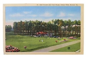 Postal de colección del campo de golf y casa club vista al mar Norfolk Virginia  - Imagen 1 de 12