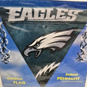 Philadelphia Eagles Team Pennant 28 x 40" Nylon Indoor Outoor Flag NFL Football - Picture 1 of 4