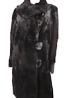 Vintage 50'S Beaver Fur Coat Charles J. Goldstein Black Long Size Small