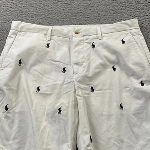 Pantalones Cortos Polo Ralph Lauren Para Hombre 33 Poni Bordados Blanco Elastizados Calce Clásico - Imagen 1 de 14