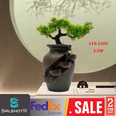 Tabletop Fountain Mini Waterfall fit Indoor Relaxation Water Feature Fountain - Image 1 of 4