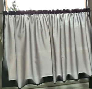 Scheibengardinen Gardine 140cm x 50cm Grau Sichtschutz Wohnwagen Caravan - Bild 1 von 3
