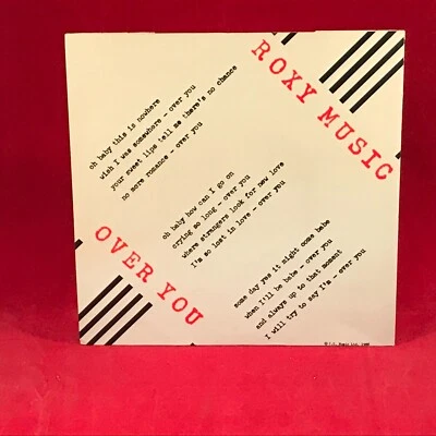 ROXY MUSIC Over You 1980 UK 7" vinyl single Manifesto original 45 Bryan Ferry C - Image 1 of 4