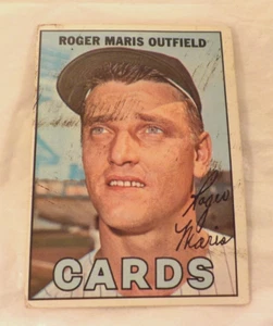 Vtg 1967 ROGER MARIS Topps Baseball Card # 45 St. Louis Cardinals-Ungraded-ISSUE - Picture 1 of 17
