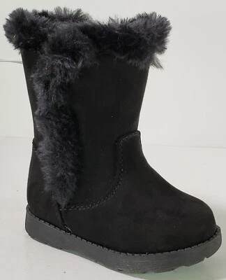 Black Boots Toddler Girls' 5 Faux Suede & Fur Lining Cat & Jack Warm Zipper Boot - Image 1 of 4