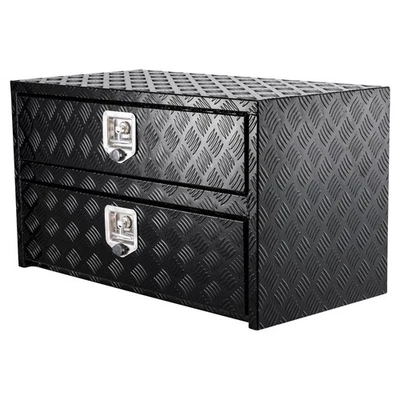 Aluminum Truck Tool Box with Drawer 2-Tier Organizer Toolbox 48"x 18"x 20" Black - Image 1 of 4