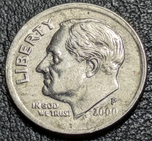 2000-D 10c Dime Broadstruck Error Broad Strike Slight Off Center Mint Error - Picture 1 of 20