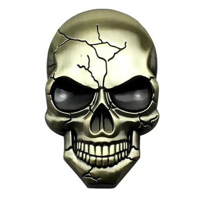 1-4PCS 3D Skull SOLID Metal Badge 3M Sticker Decal Emblem Car Motorcycle Truck - Image 1 of 4