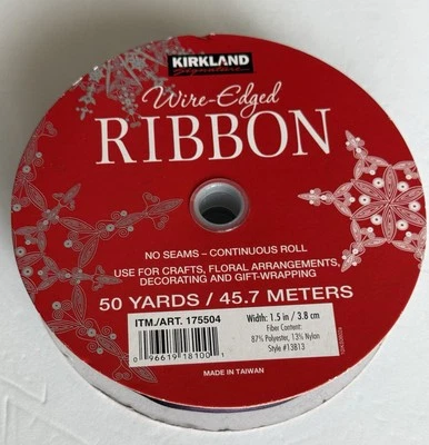 Kirkland Beautiful Purple  Christmas Theme Wire Edged Ribbon 50 Yards 1.5” Wide. - Image 1 of 4