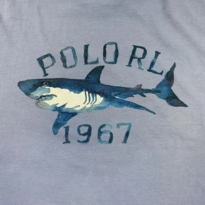 Polo Sport Ralph Lauren Camicia Uomo Grande Squalo Grafica Tasca Maglietta 1967 Difetti - Foto 1 di 10