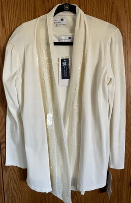 Cárdigan suéter y camiseta sin mangas Completely Me by Liz Lange marfil para mujer talla Lg. Foto 1 de 4