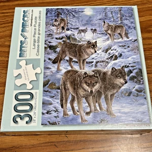 Bits & Pieces, Large Piece Puzzle, 300 Pcs, Winter Wolf Pack, New/Sealed HTF - Picture 1 of 6
