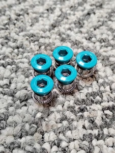 Chainring Bolts Single Speed 5 Bolts Old School Bmx Teal - Picture 1 of 1