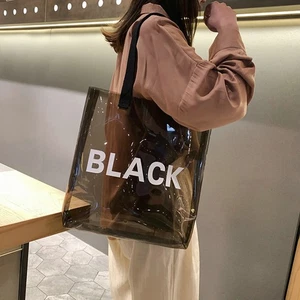 Fashion Clear Plastic Tote Bag Handbag Simple Large Capacity Bag Jelly - Picture 1 of 11