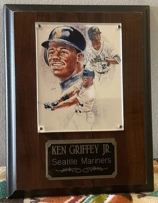 Vintage Wooden Ken Griffey Jr Seattle Mariners  8X6 - Image 1 of 3