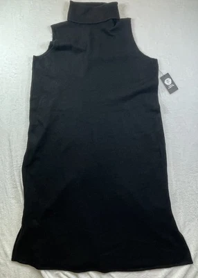 Vince Camuto Black Knit Sleeveless Turtleneck Sweater Dress NWT Size 2X - Image 1 of 4