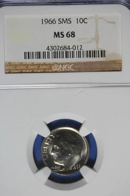 1966 SMS NGC 5C MS68 ROOSEVELT DIME #B50828 - Image 1 of 2