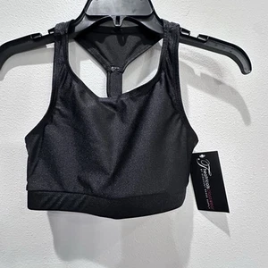 Theatricals Dancewear Sport Bra Cheer Dance TH5136C Black New Nwt Girl Size L - Picture 1 of 8