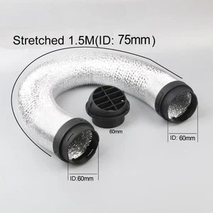 Diesel Heater Duct Hose 75MM with Two 60MM Connectors and Round Air Outlet - Picture 1 of 8