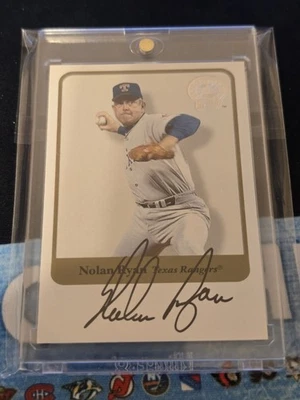 2001 Fleer Greats of the Game Nolan Ryan Auto SP HOF ON Card RANGERS - Image 1 of 2