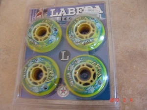 USA MADE NEW LABEDA ICE LITES 4-PACK 76mm/82A INLINE WHEELS-GREEN - Picture 1 of 5