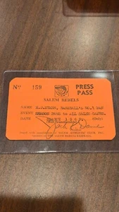 Salem Rebels 1962 Season Pass Minor League Baseball - Picture 1 of 2