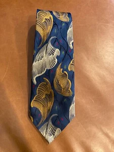 Hugo Boss Men's 100% Silk Floral Neck Tie, Navy/Multicolor - Picture 1 of 2