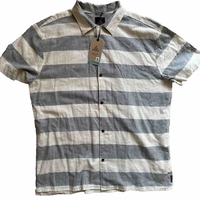 PrAna Men’s XXL Hemp Cotton Short Sleeve Button Shirt - Image 1 of 3