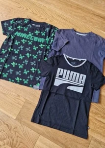 Puma and Minecraft T-Shirts Bundle For Boys 9-10 Years Old - Picture 1 of 4