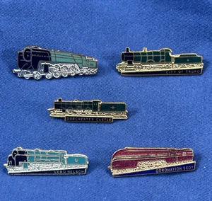5 x Vintage Railway Locomotive Enamel Badges Britannia Nelson Truro Dorchester A - Picture 1 of 11