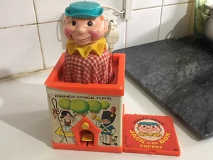 Vintage Fisher Price Toys 70s Jack In The Box 138 Pretend Play Baby Kinder Spielzeug - Bild 1 von 7